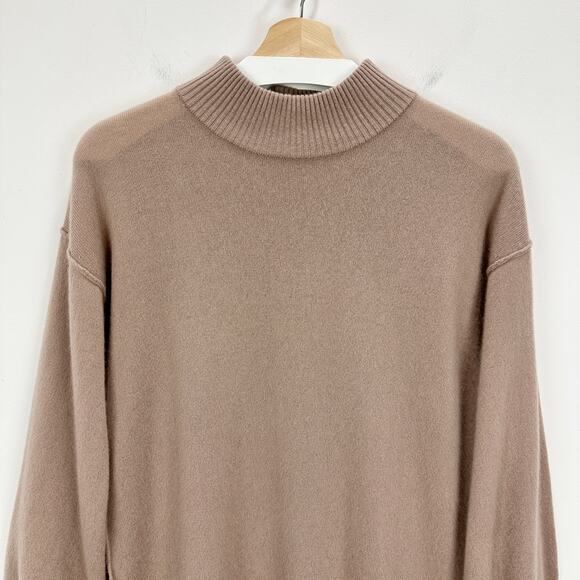 Antonio Melani Cashmere Dress Mockneck Taupe Beige Relaxed Minimalist Small - Picture 3 of 11